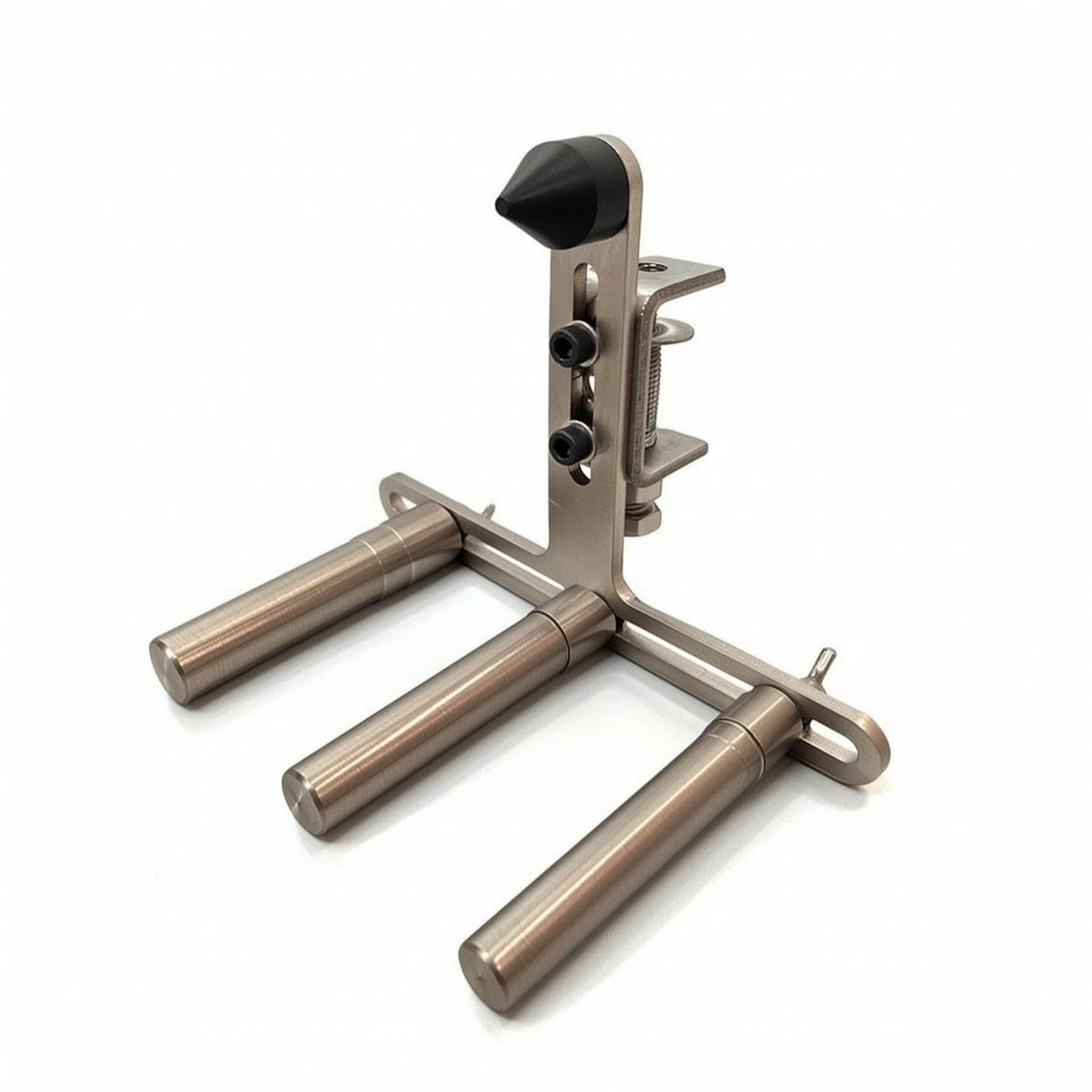 Wind-Instrument Polishing Stand Silver Metal Stand with Cone Top Assembled Aerophone Holder for Technicians, Artists, Bench Work, Workshop-picture-24