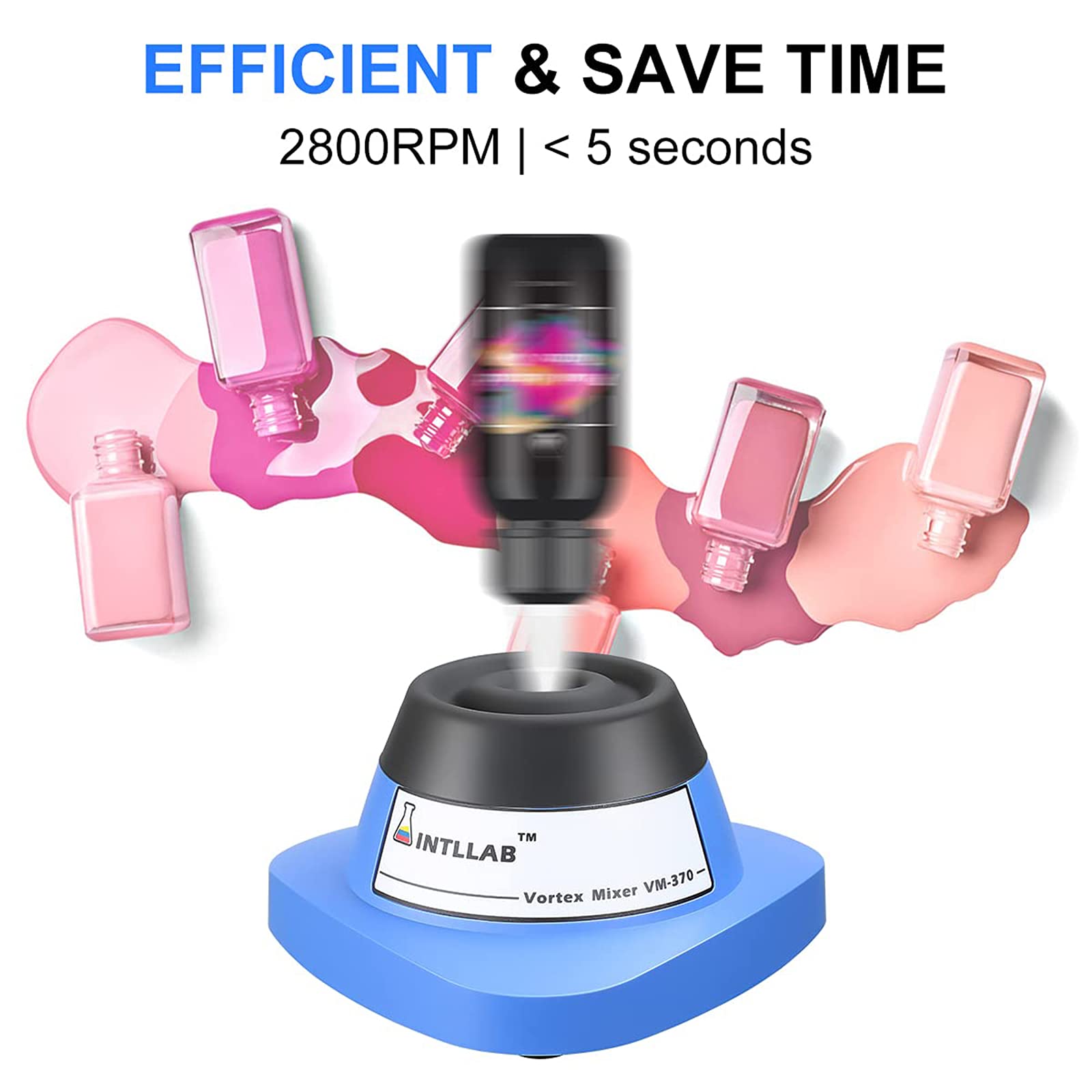 Mini Agitador Vortex, Mezclador de vórtice líquido para Tubos de hasta 50ml, para Laboratorio, Esmalte de Uñas, Pinturas, 110-220V