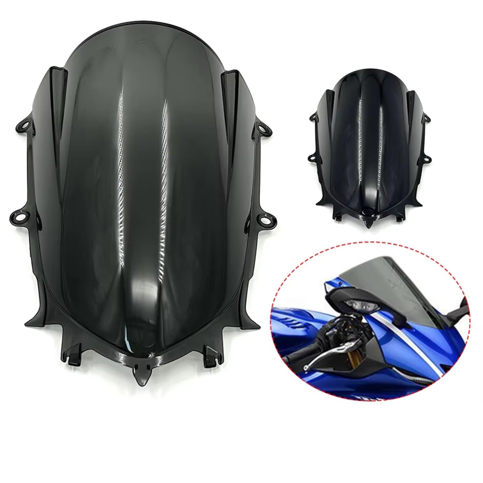 Compatibile Con Yamaha Per YZFR7 2022-2024 Per R6 2017-2024 Deflettore Del Per Vento Parabrezza Fumo Nero Doppia Bolla Spoiler Per