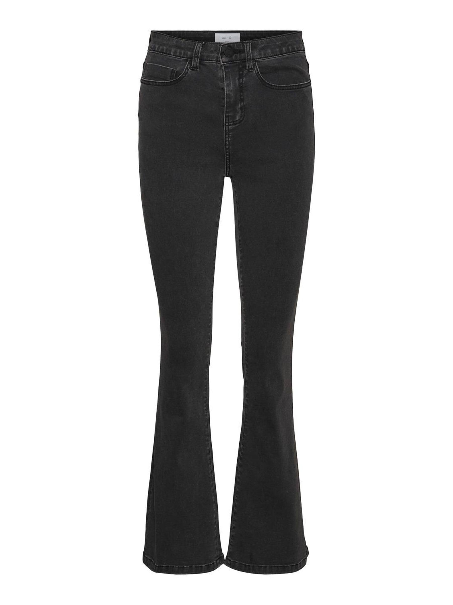 Noisy May Women's Dark Gray Denim Nmsallie Hw Flare Jeans Vi069dg Noos Jeans, Opacity, 26/32