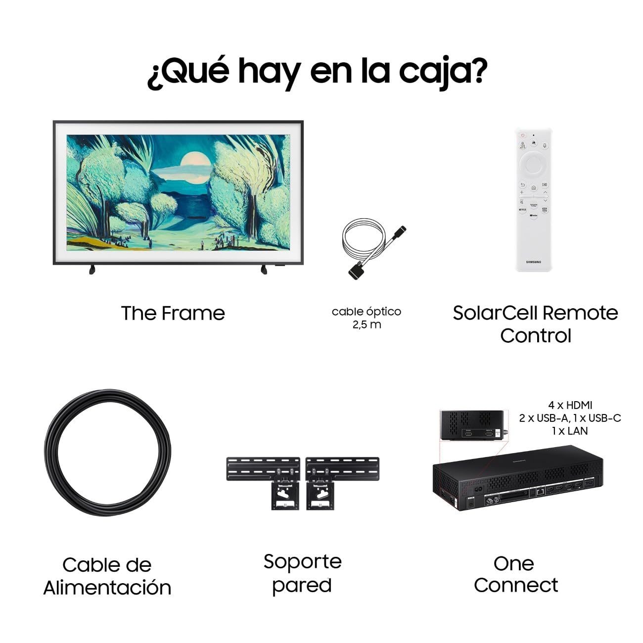 Samsung TV 55 Pulgadas The Frame LS03F 4K Smart TV, Galería de Arte con Display Mate, Marcos Intercambiables, 100% Volumen de Color con Quantum Dot y Cable Casi Invisible con One Connect
