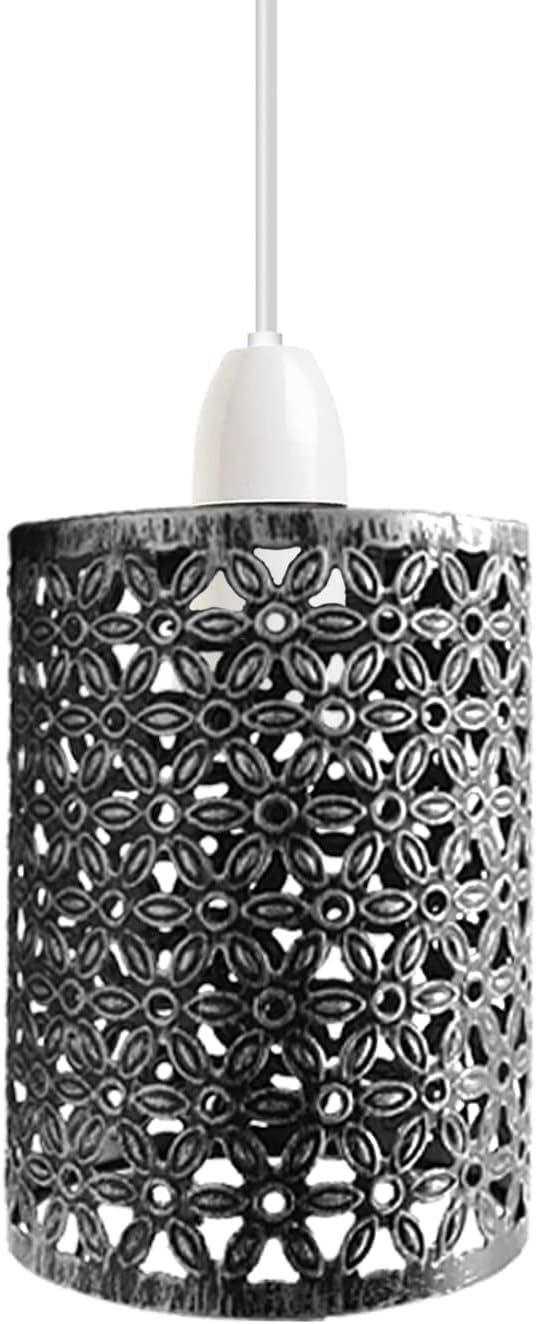 Metal Wire Cage Ceiling Light Shade Easy Fit Lamp Shade, Ceiling Hanging Indoor Pendant Light Lampshade for Living Room, Bedroom, Restarurants