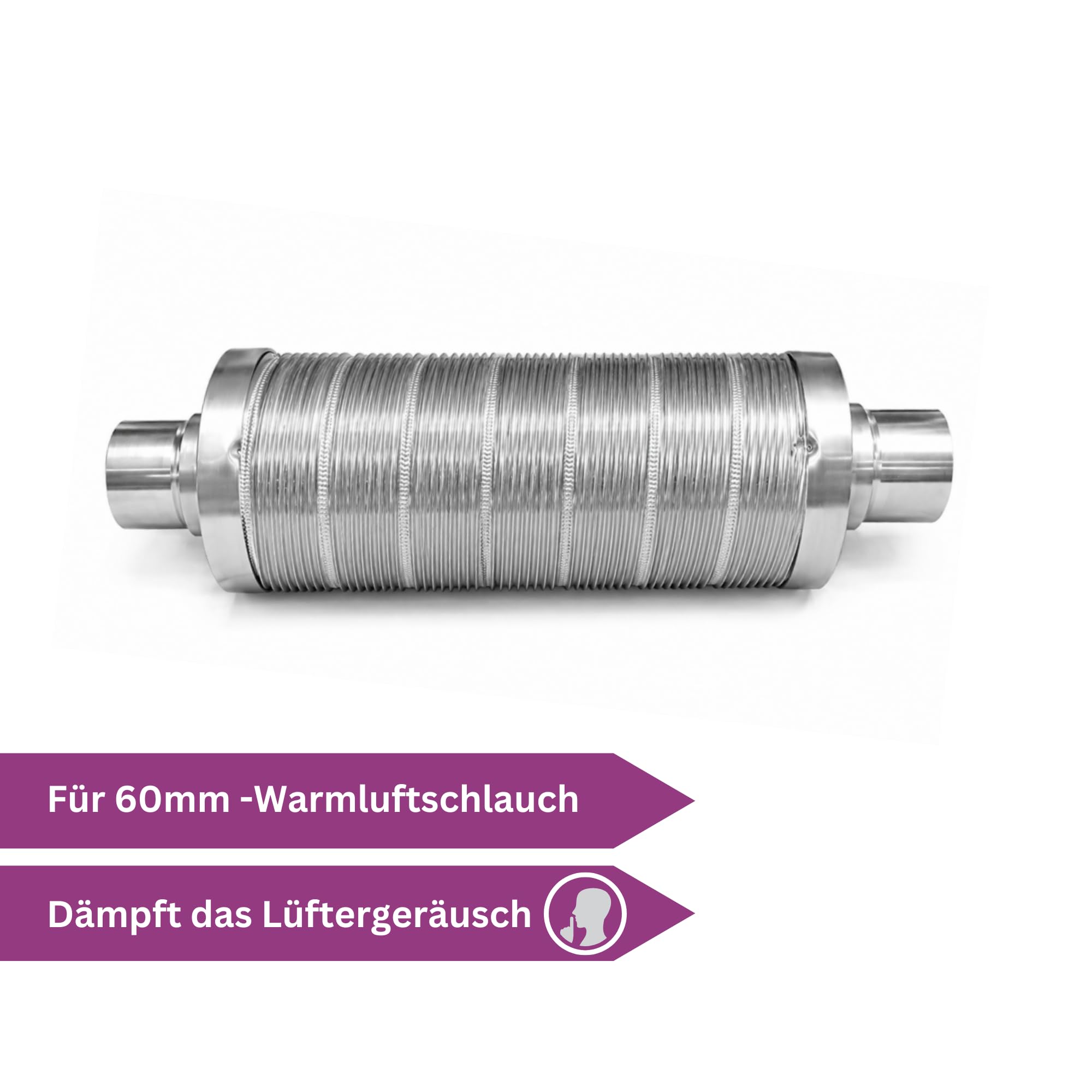 Autoterm Warmluftschalldämpfer Telefonieschalldämpfer Schalldämpfer 60mm für Warmluftschlauch der Standheizung Luftheizung