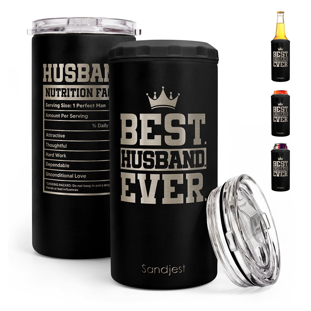 Gift for Husband Can Cooler Stainless Steel 12oz, Insulated Tumbler for Men, Travel Cans Koozie, Gifts for Birthday, Christmas