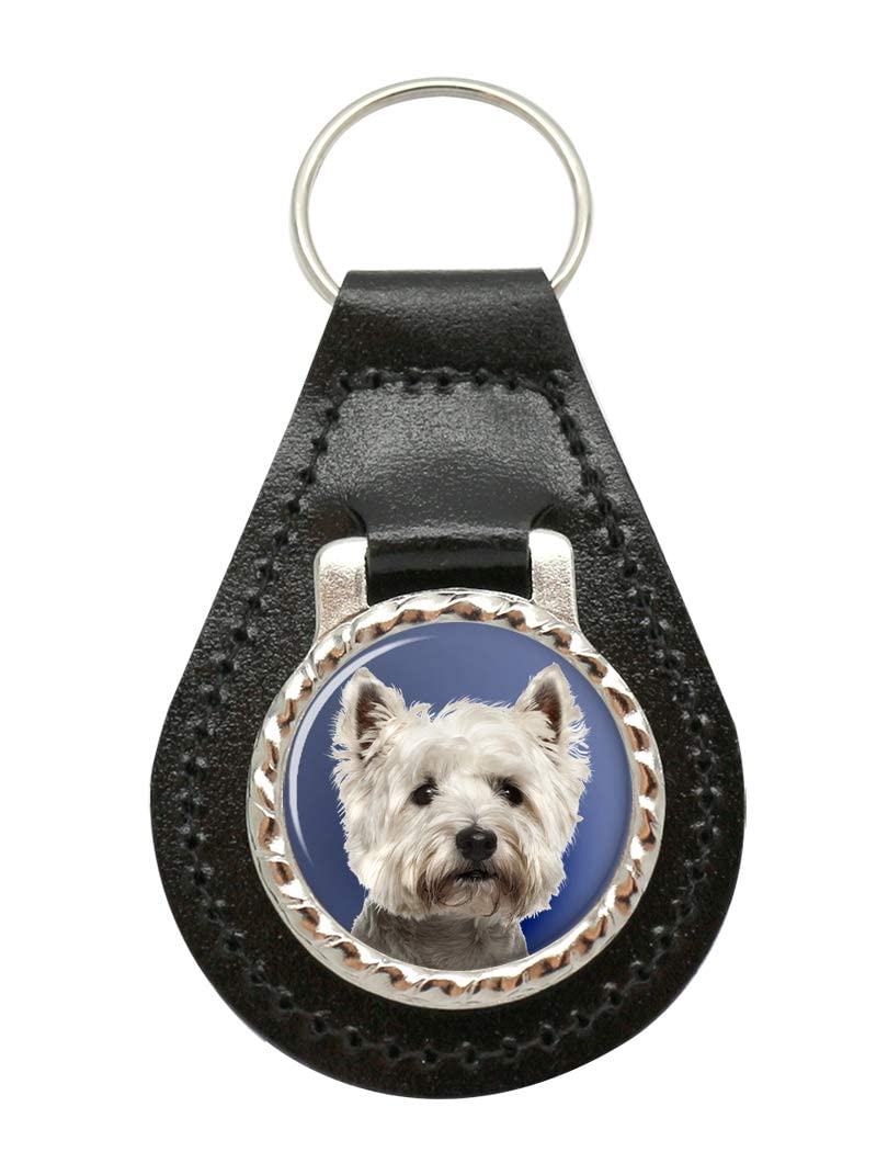 Giftshop UK West Highland White Terrier Leather Key Fob