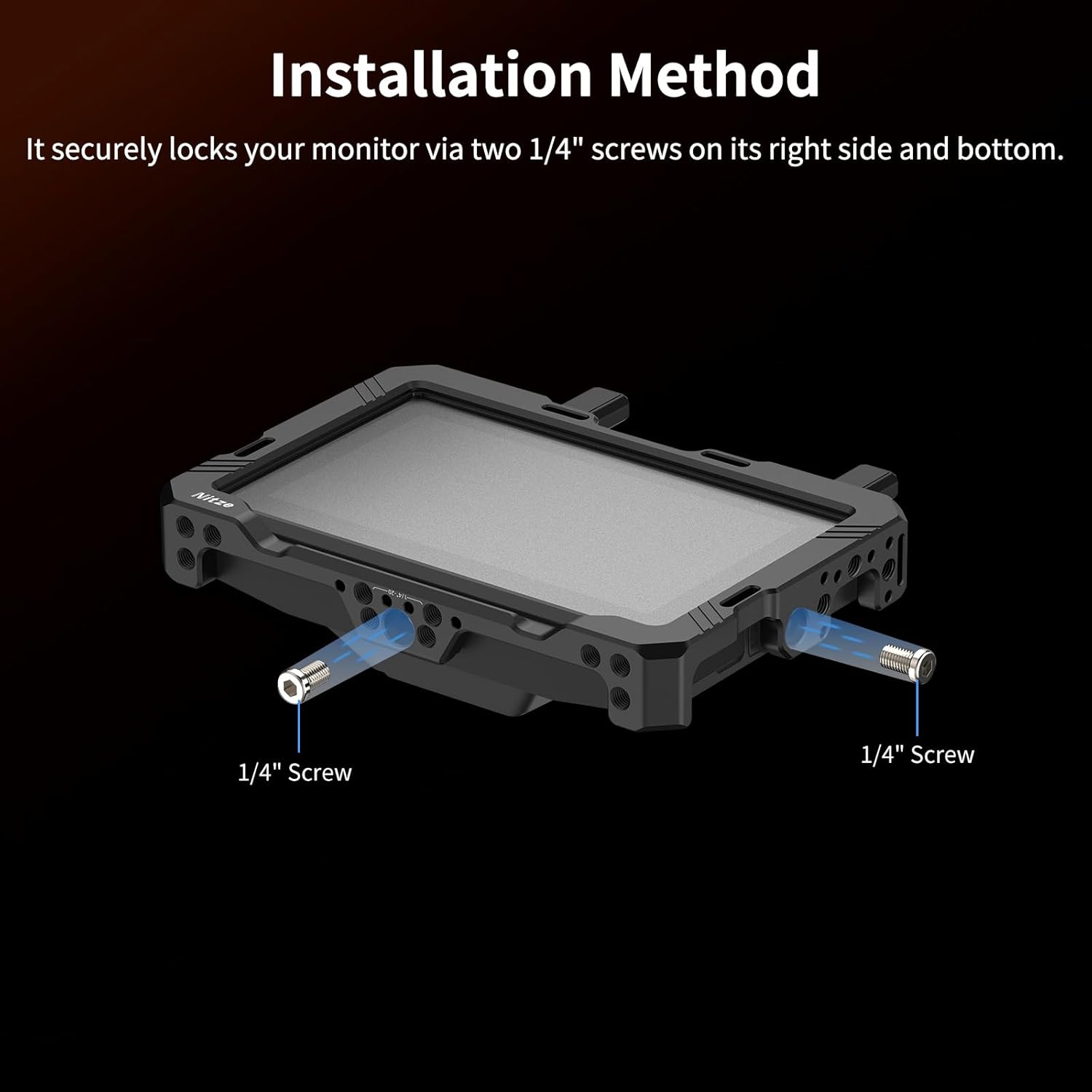 Nitze Monitor Cage for Hollyland Pyro 5, with Sunhood and HDMI Cable Clamp - JT-H01B