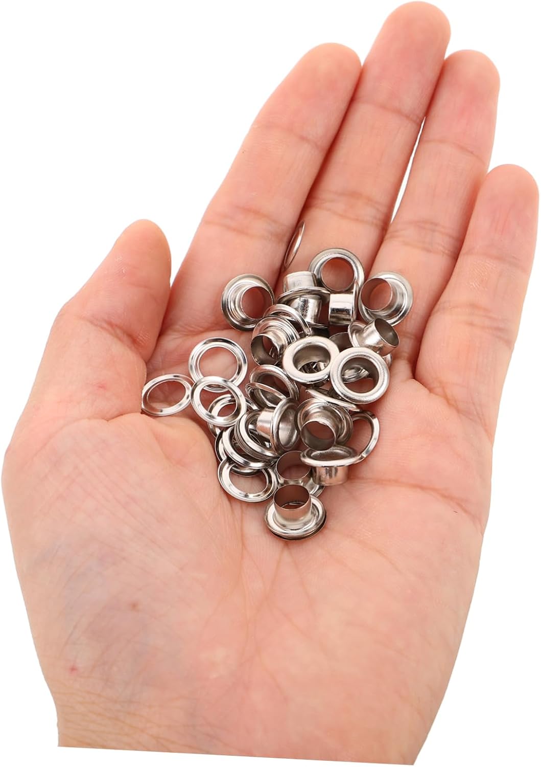 DOITOOL 100sets Grommets Eyelets Silver Rivets for Shoes Clothing DIY Crafts for Lace Repairs and Decorative Enhancements Inner Diameter