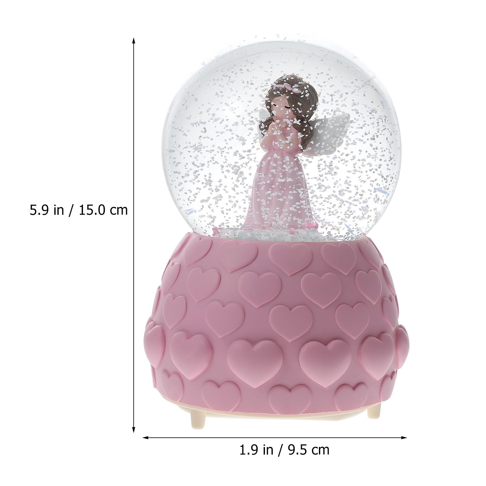Homoyoyo Caja de Música Esfera de Cristal y Ángel, Rosa