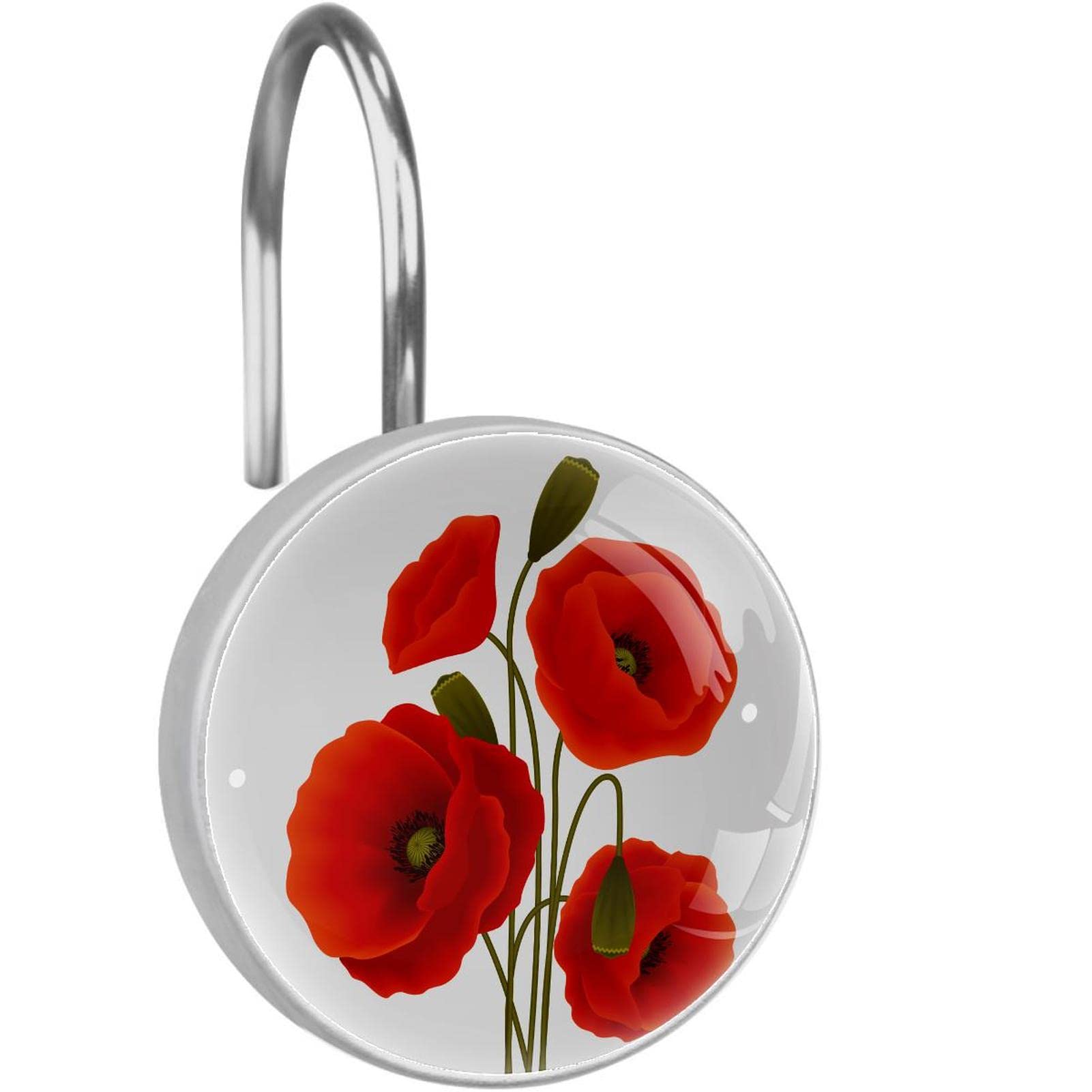 Crochets pour rideau de douche fleurs de coquelicots pour votre décoration