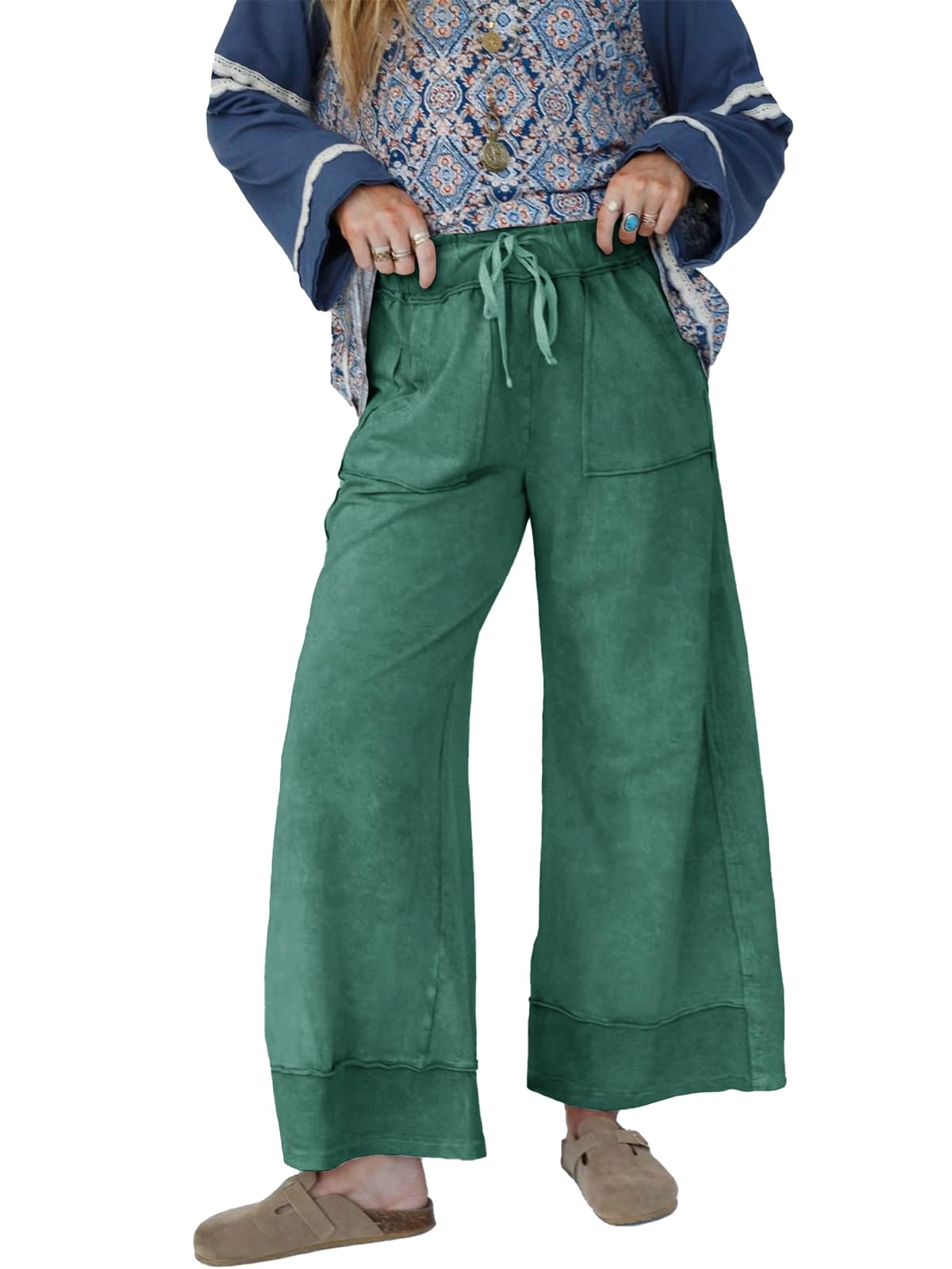 Gnveub Womens Dress Pants High Waist Casual Wide Leg Long Pants Casual Trousers with Pockets