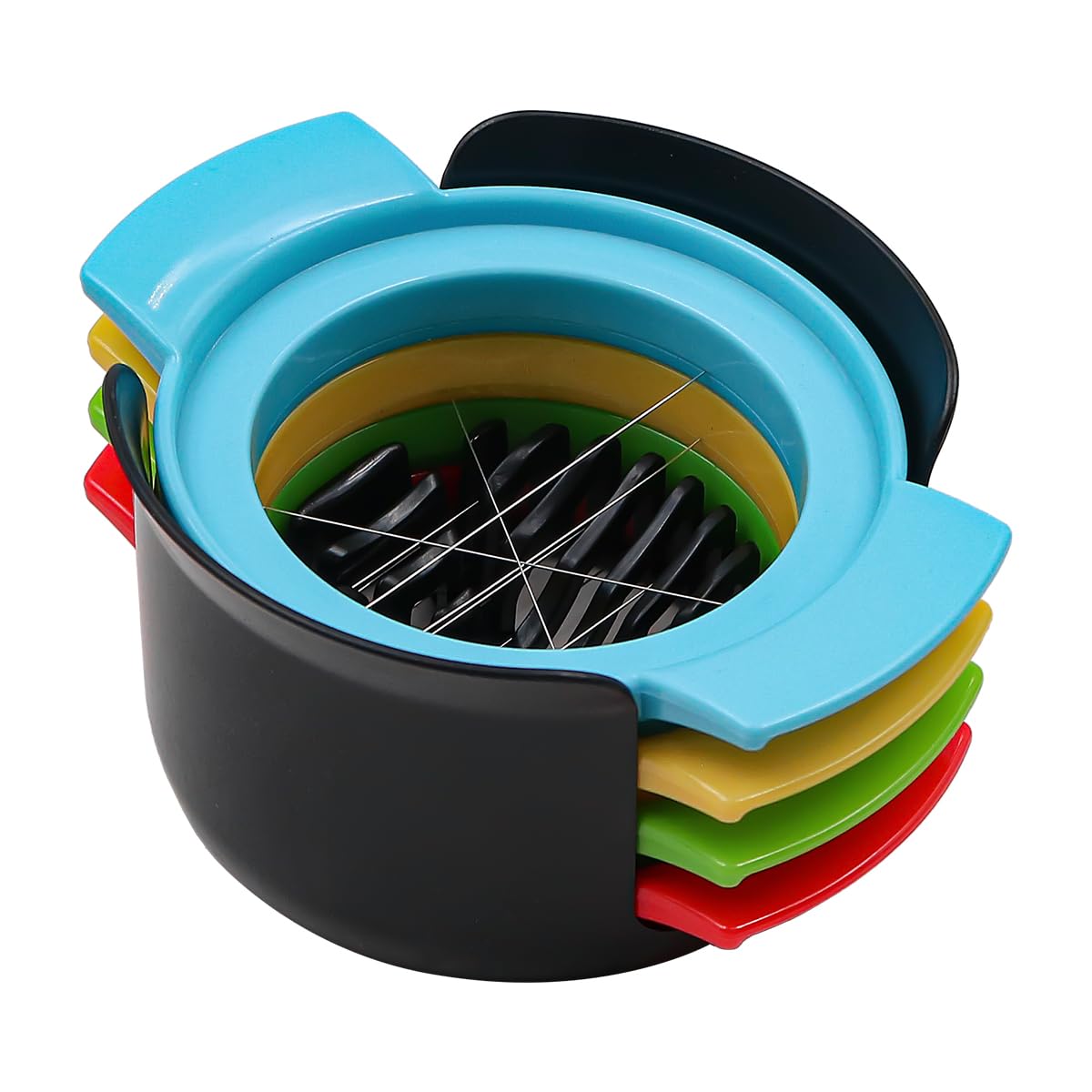 Namvo Egg Slicer 4 in 1 Stainless Steel Egg Slicer for Boiled Eggs Multifunctional Boiled Egg Cutter for Create Round Oval Slices and Wedges Eggs Mushrooms Strawberries Kiwis and More in The Kitchen