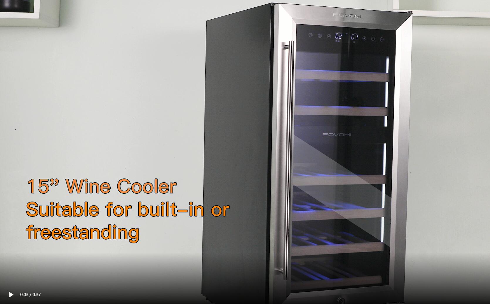 FOVOMI 34 Bottles builtin Wine Cooler Dual Zone