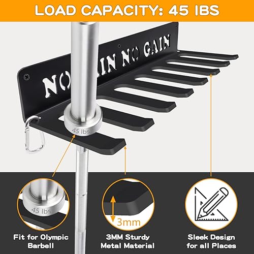 Miniatura 5 de Gym Home Rack - Organizador de 8 ganchos para montaje en pared, multiusos, equipo de entrenamiento para colgar en la pared, para bandas de