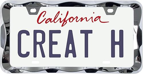 3D - Marco para placa de matrícula con diseño de ondas, de aleación de zinc puro