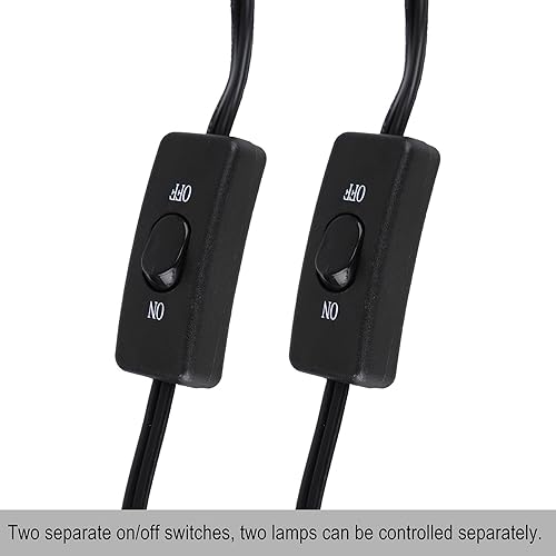 Miniatura 10 de Luminaria de 15 pulgadas, máximo 150 W, lámpara de calor de reptil dual con interruptores separados, lámpara UVB de doble cúpula para terrario de