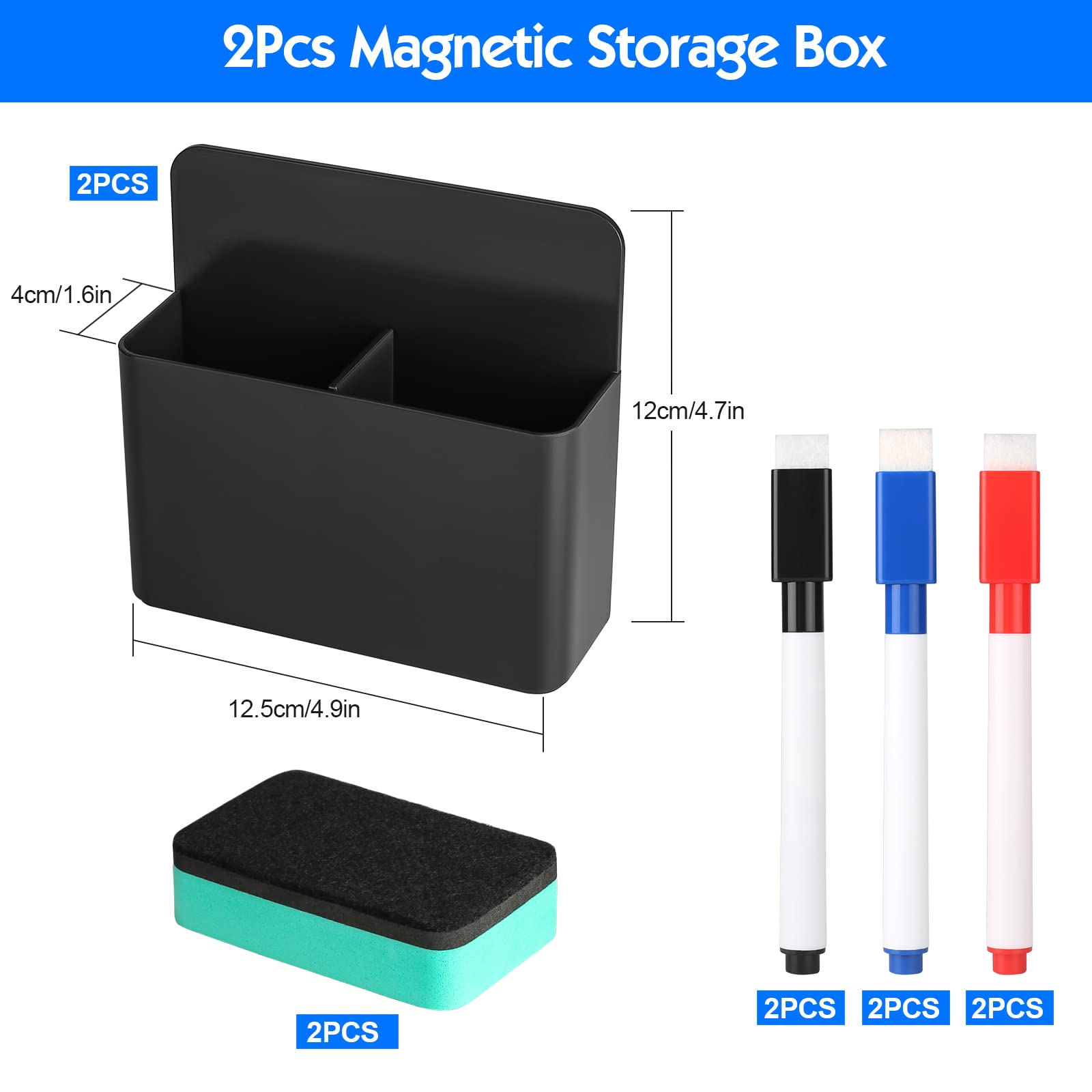 Sinofort 2 Pcs Magnetic Marker Holder, Dry Erase Marker Holder - Image 2