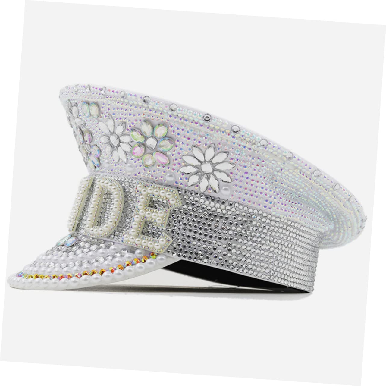 PRETYZOOM Sombrero de Novia Estilo Brillante y Glamuroso Incrustaciones de Strass Blanco Diseño Delicado y Cómodo para Bodas y Eventos Obsequios en Iglesia