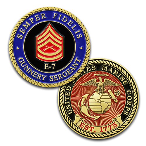 Marine Corps E7 Challenge Coin! Usmc Gysgt Rank Military Coin. Gunnery Sergeant Challenge Coin! Designed By Marines For Marines - Officially Licensed Product! #TOP6