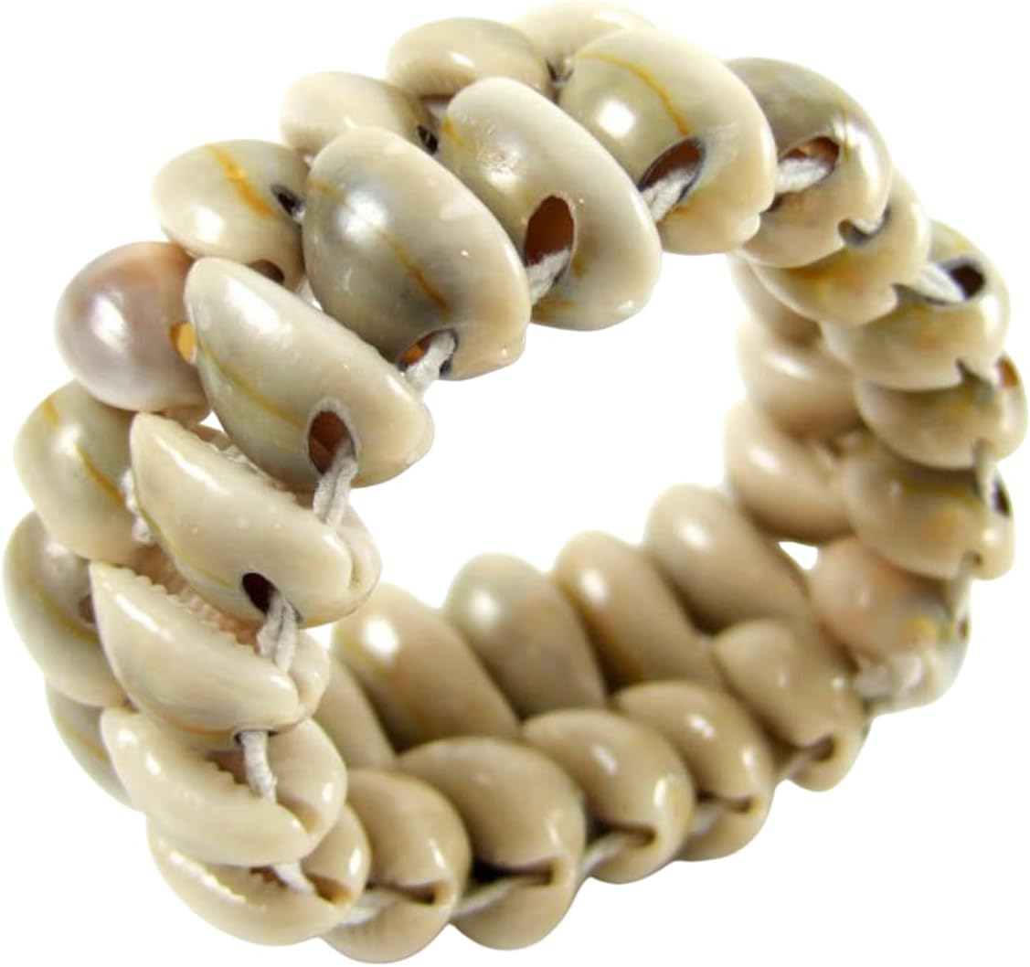 Natural Cowrie Shell Bracelet, Handmade Beach Surfing Cuff Cowrie Shell Stretch Bracelet Women Jewelry AA052 - Image 3