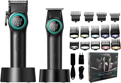 Compatible With VGR 001 977 High-End Mens Hair Trimming Set Intelligent Digital Display Hair Clipper with Carving Function, Electric Grooming PusherV-001 977black