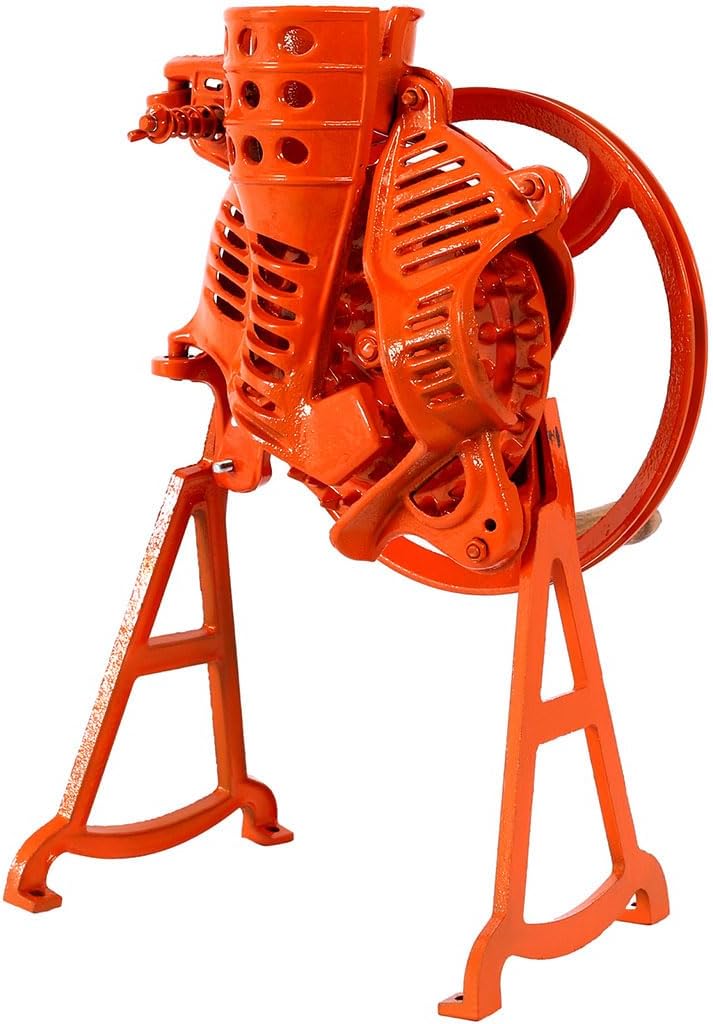 Corn Sheller Hand Crank, Heavy Duty Manual Corn Thresher with Stand and Wooden Handle, Dry Corn Sheller Heavy Duty Iron Corn Shelling Machine for Small Farm and Household Usage