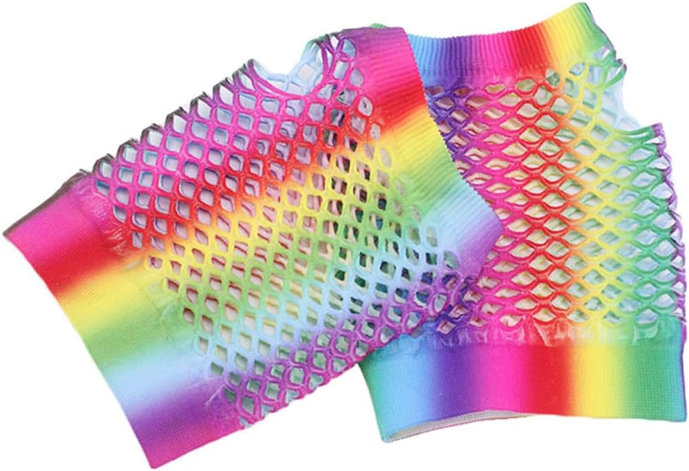 Fishnet Fingerless Gloves for Women Girls 80s Party Costume Wedding Evening Party Accessories, Long & Short 2 pairs image 5