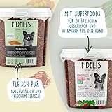Fidelis - Pferdefilets Kürbis & Birne für Hunde im praktischen 500gr-Eimer - Luftgetrocknete Hunde Leckerlis aus 100% natürlichen Rohstoffen