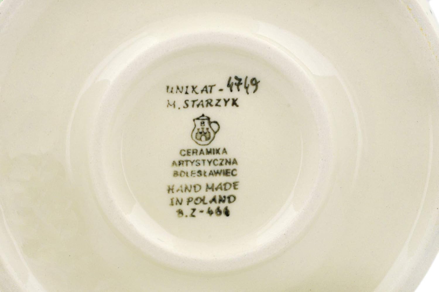 Polmedia Polish Pottery Vase UNIKAT - Daisies Wreath Pattern Handmade in Boleslawiec Poland by Ceramika Artystyczna + Certificate of Authenticity