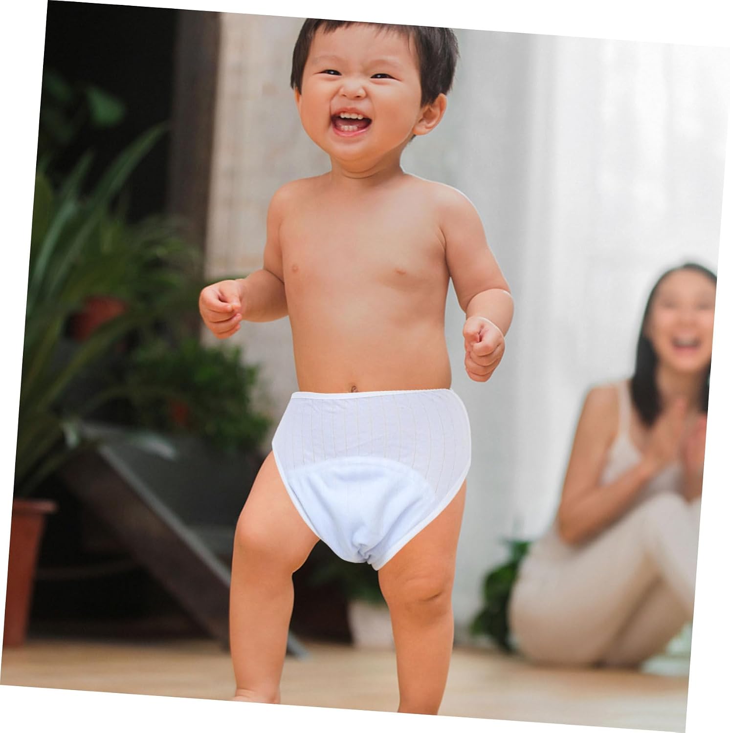 Boy Girl Training Pants Breathable Cotton Potty Training Underwear for Boys Girls Water-Absorbent Washable Skin-Friendly Ice Leak Design Cotton