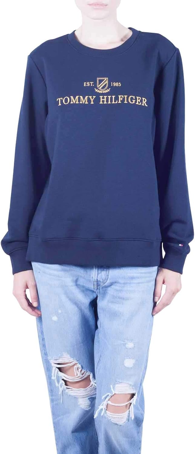 Amazon.com: Tommy Hilfiger Kizzy Logo Crew Neck - Sudadera para mujer,  color azul, L : Ropa, Zapatos y Joyería