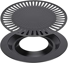 Panela De Grelha De Ferro Fundido, Panela Antiaderente Redonda Sem Fumaça Para Churrasco, Utensílios De Cozinha, Grelha De Ferro Fundido Frigideira Externa 32 Cm/12,6 Pol Panela Interna 25 Cm/9,8