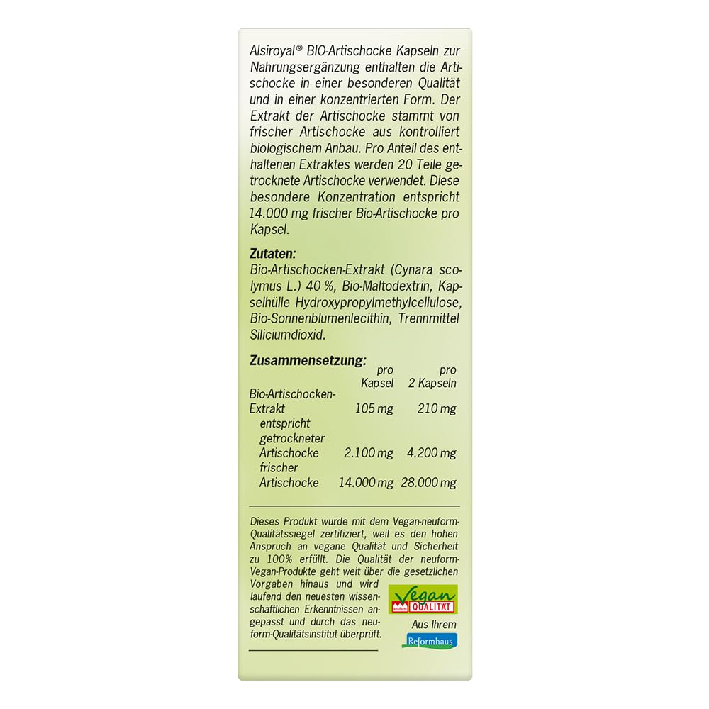 BIO-Artischocke Kapseln. 100 Kapseln (0.03 Kg)