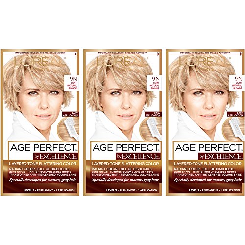 Image of L'Oreal Paris Age Perfect Permanent Hair Color, 9N Light Natural Blonde,3 count