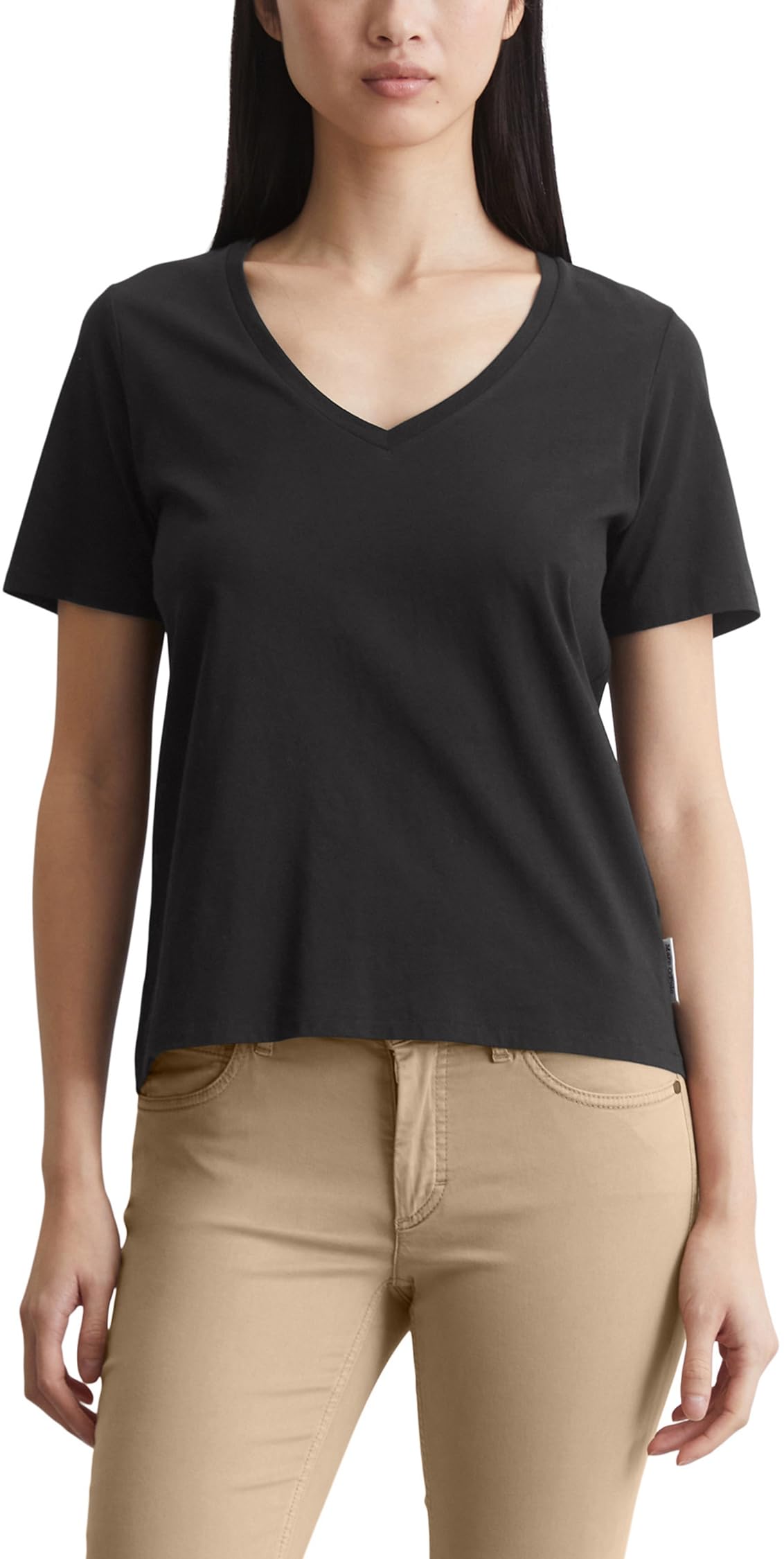 Marc O'Polo Damen T-Shirt mit V-Ausschnitt Regular Fit