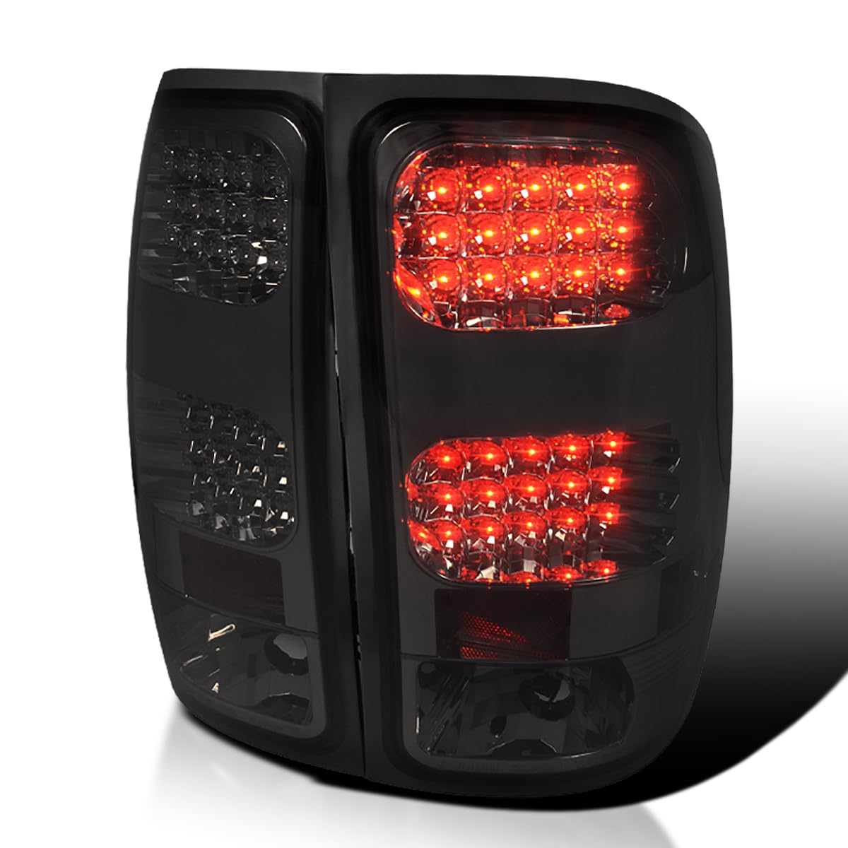 Spec-D Tuning Smoke Lens LED Tail Lights Compatible with 2007-2013 GMC Sierra 1500, 2007-2014 GMC Sierra 2500HD/3500HD, Left + Right Pair Assembly