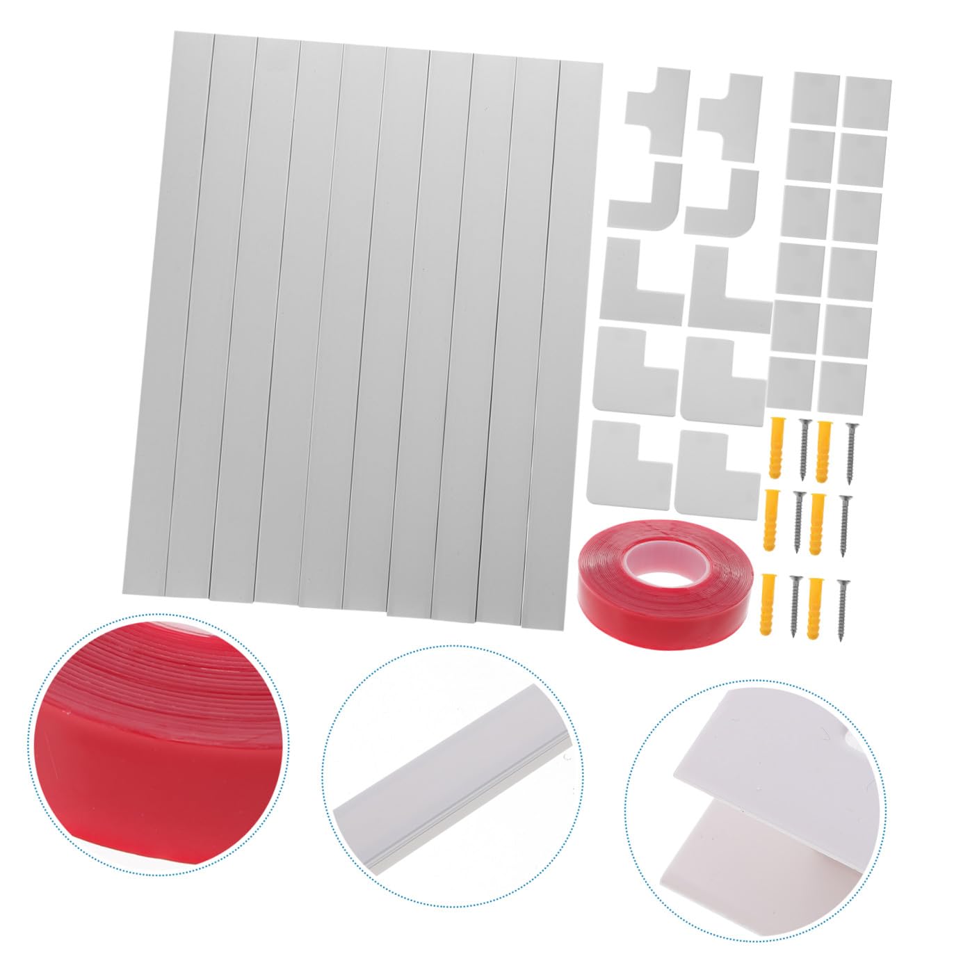 Mikikit Set Canalina Passacavi in Pvc Bianco 40mm Autoaderente Resistente al Fuoco per Ufficio e Casa per Nascondere e Organizzare Cavi Elettrici