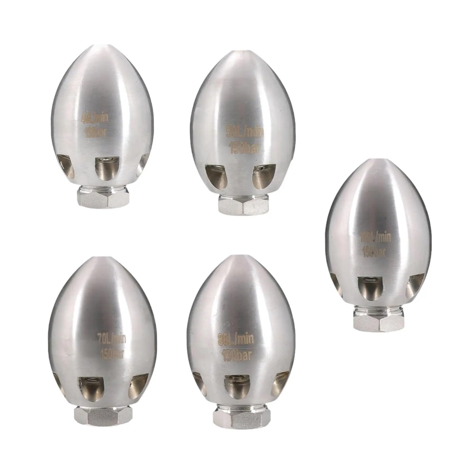 Ugello for getto fognario NPT da 1/2" e 3/8" - Connettore for lavaggio disintasamento ad alta pressione for tubo di scarico(80L)