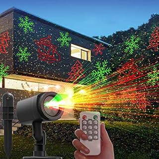 DXstring Christmas Projector Lights LED Projection Lamp IP65 Waterproof Christmas Projector Lamp with RF Remote, Projection Light for Outdoor Party, Halloween, Xmas, Birthday, New Year
