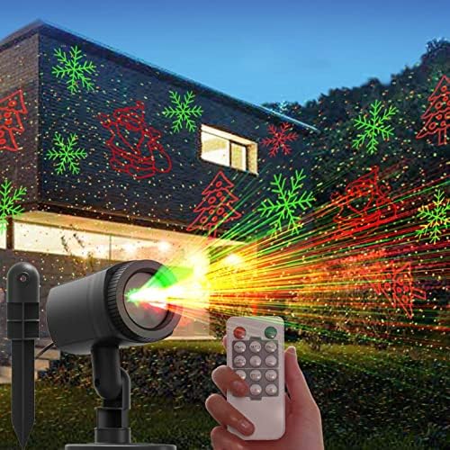 Christmas Projector Light, DXstring LED Projector Light, Garden Lights with IP65 Waterproof and Remote Control Snowflake Projector Lamp Outdoor Decoration for Christmas, Wedding, New Year Party