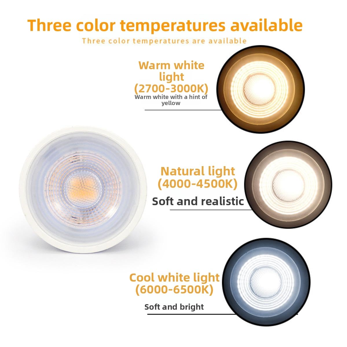 Lampadina LED GU10, 110v-230v 5W 7W 9W 2700K bianco caldo 4000K 6500K opzionale, angolo di fascio panoramico 38°, lampadina dimmerabile incorporata (230V-9W-10PCS/Luce bianca 6500K)