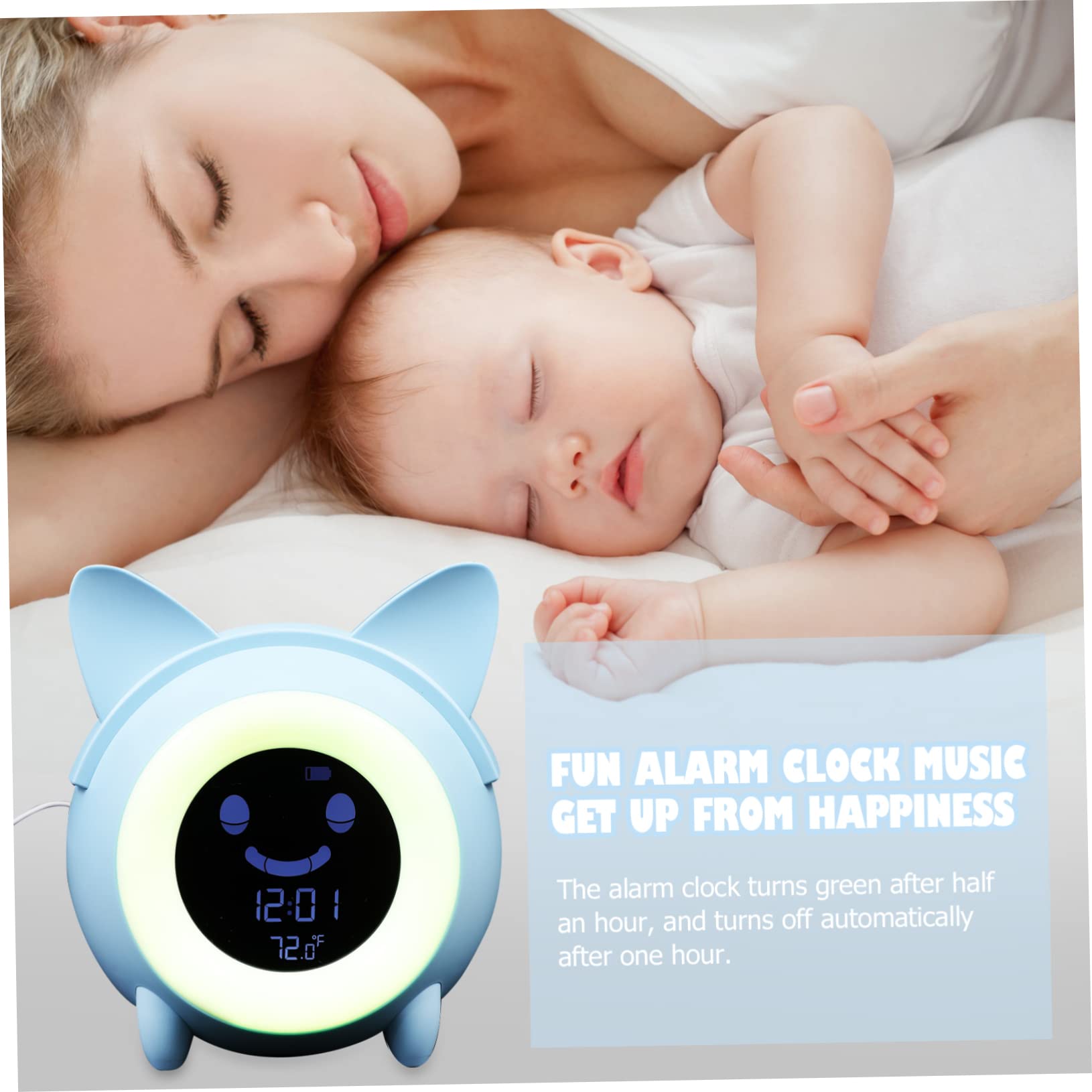 Zerodeko Despertador Digital Infantil Azul de Plástico, 1 Set