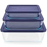 Simply Store &lpar;3-Pack&rpar; Rectangular Glass Food Storage Containers Set&comma; &lpar;3&comma; 6 & 11 Cup&rpar; Meal Prep Containers With BPA-Free Lids&comma; Dishwasher & Microwave Safe