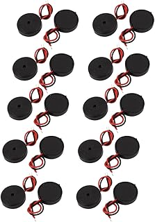 Aexit 20Pcs DC Security & Surveillance 30V 80dB Sound Passive Electronic Buzzer Alarm 14mm x Horns & Sirens 4mm Black