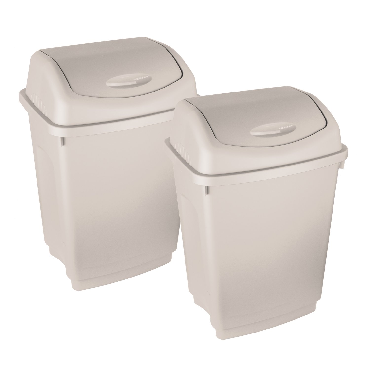 Buy 2 x Simpa® 25L 25 Litre CREAM Swing Bin Heavy Duty Plastic Home