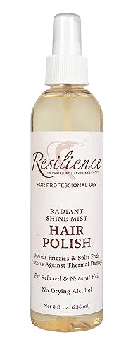 RESILIENCE - Esmalte de cabello de 8 onzas – Spray alisador térmico para protección contra el calor contra el secado por soplado, planchas planas y