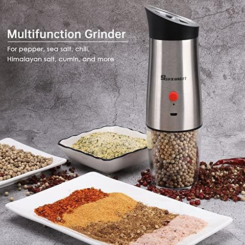 Electric Pepper Grinder Salt Mill: - USB Rechargeable Gravity Sensor Electric Pepper Mill, Adjustable Coarseness, One Hand Operation, Refillable, 1Pcs