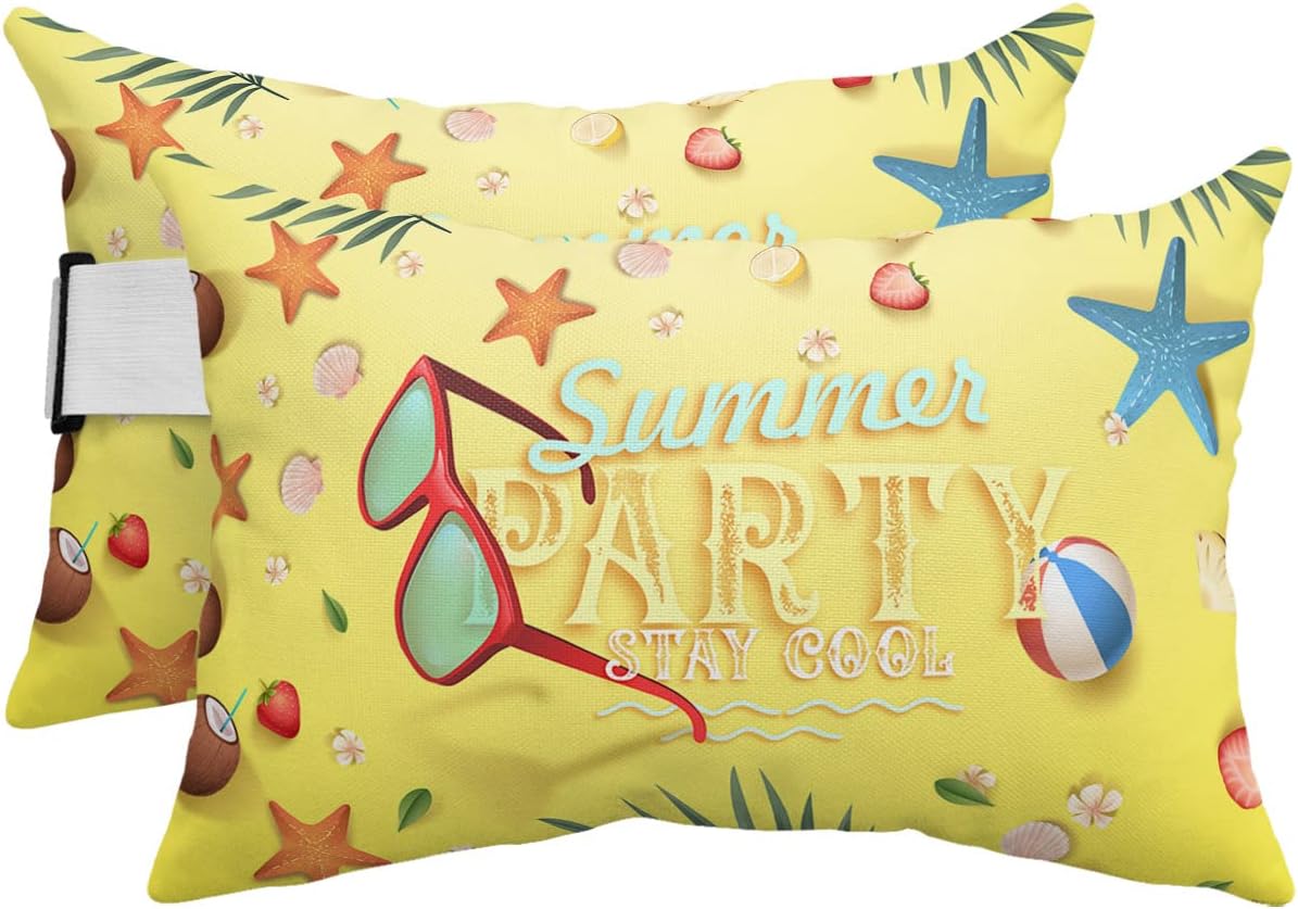 Chaise Lounge Head Pillow Headrest Pillow Covers, Summer