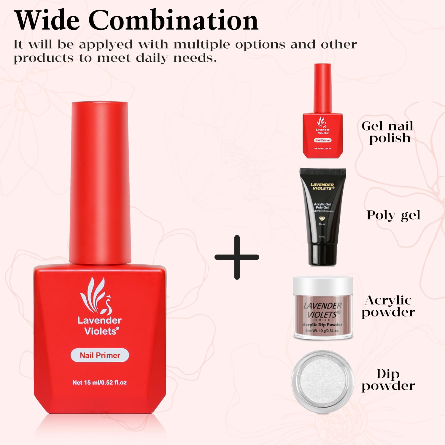 Lavender Violets Gel Nail Primer, 15ml Acid-Free Nail Bonding Primer for Gel Acrylic & Dip Nails - Image 4
