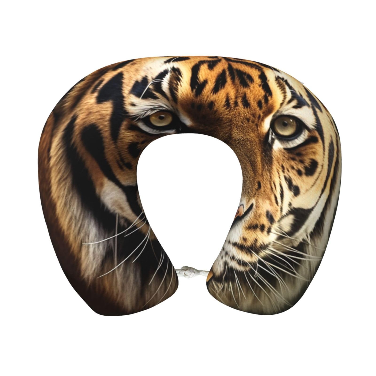 peiyeety Tiger Travel Pillow Memory Foam - Comfortable U Shape Neck Pillows for Sleeping, Neck and Head Support Portable Airplane Pillow Adjustable Flight Pillow, Washable Cover