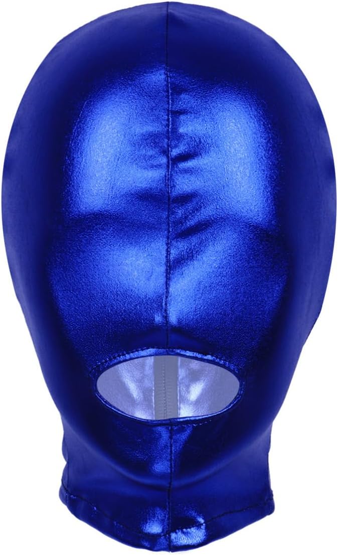 YOOJIA Unisex Leather Full Cover Face Mask Elastic Breathable Cosplay Costumes Open Eyes Mouth Headgear